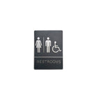 Futech Grey Washroom Sign Man/Woman/Handicap with Braille-Braille Code Available