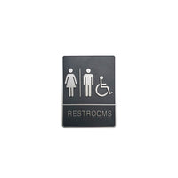 Futech Grey Washroom Sign Man/Woman/Handicap with Braille-Braille Code Available