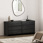 Manhattan Comfort Linda 72" Modern 6-Drawer Double Dresser - Charcoal Grey-Includes 6 Spacious Drawers with .75 Extension