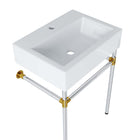 Modway Redeem 24" Silver Stainless Steel Wall-Mount Bathroom Vanity - Silver/White-Assembly Required