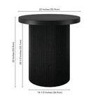 Hudson&Canal Isa 22" Wide Round Fluted Side Table - Black Grain-Clean with a soft, dry cloth and no harsh chemicals or abrasive cleaning materials