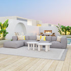 Zuo Ola Coffee Table - White - Set of 2-Dimensions: 33.9" L x 33.9" W x 14.8" H