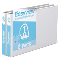 Davis Group Easyview Premium 11" x 17" Spreadsheet Binder - Angle D Ring - Customizable - 1" - White - 2 Pack-3 Ring Binder