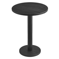 Modway Neo 31" Round Indoor/Outdoor Patio Wood Bar Table - Black-Solid Acacia Wood
