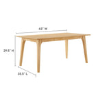 Modway Juxtapose 63" Rectangle Dining Table - Oak-Wood Veneer Finish