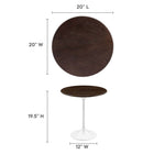Modway Lippa 20" Round Wood Side Table - White Cherry Walnut-Wood Grain Veneer and MDF Tabletop