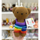 Just Dutch Boris Handmade Bunny Plush Toy - Rainbow Overall-Expertly crafted by talented artisans using 100 percent high-quality soft cotton yarn for a premium touch