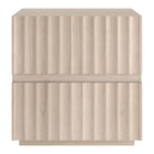 Hudson&Canal Jaylen Rectangular Fluted Nightstand - 24" W - Alder White-Drawers feature an inside bevel for a handgrip on the top edge, pull lightly to open