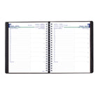 Blueline 2027 Daily Planner - 11" x 8-1/2" - Black - Bilingual-Twin-wire binding with black soft lizard cover