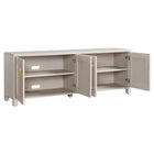 Hudson&Canal Chabot TV Stand for TV's up to 75" - Alder White-Clean with a soft, dry cloth and no harsh chemicals or abrasive cleaning materials