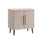 Manhattan Comfort Jodie 31.1" Mid-Century Modern Accent Cabinet - Whitewashed Oak-Includes 2 Hidden Adjustable Cubby Shelves
