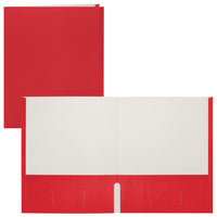 Staples Twin Pocket Portfolio - Letter Size - Red-Paper cover with red exterior