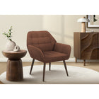 Monarch Specialties Upholstered 33"H Contemporary Accent Chair With Walnut Metal Legs - Rust Fabric-Built with a solid engineered wood frame and walnut metal legs, this 29" high armchair offers reliable support and long-lasting performance for everyday use.