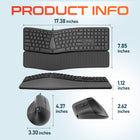 Delton KB250 & S38 Ergonomic Wired Keyboard and Mouse Combo - Black-The noiseless, durable mouse buttons and the wired keyboard quiet keys provide a seamless, distraction-free experience for enhanced focus.