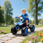 Qaba 24V 2-Seater Ride On Car for Kids with Suspension Wheels - Blue-Spacious double seat lets two kids share the fun and adventure 