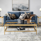 Hudson&Canal Alexis 54"W Rectangular Coffee Table - Brass-Product Dimensions: 24" L x 54" W x 17" H