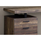 Monarch Specialties 7408 48" Computer Desk - Brown Reclaimed Wood/Black Metal-Stay organized with closed storage drawers and a convenient file drawer with hanging bars, ideal for storing  important documents and office essentials.