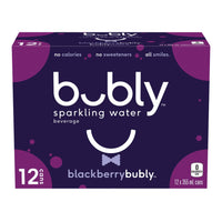 Bubly Sparkling Water - 355 ml - Blackberry - 12 Pack-Sparkling water beverage paired with natural fruit flavour for a refreshing blackberry taste
