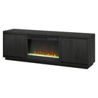 Hudson&Canal Presque TV Stand with 26" Crystal Fireplace for TV's up to 75" - Black Grain-Fireplace insert features 4777 BTUs (heat coverage for 400 sq. feet), sleep timer, and automatic temperature cut-off for safety
