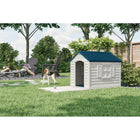 Suncast Deluxe Dog House - White with Blue Roof-Removable roof for easy cleaning