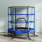 Qaba Kids Trampoline with Enclosure Net - 68.9" Dia. - Blue-Safety enclosure and thick padding poles prevent the jumper from accidentally slipping off 