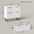 HOMCOM 2 Drawer File Cabinet with Adjustable Rails for Letter/A4/Legal Size Files - High Gloss White-Equipped with smooth and silent drawer slides for a noise-free experience