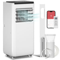 HOMCOM 8000 BTU Portable Air Conditioner with WiFi Control - White-Compact design fits easily in bedrooms, living rooms, or offices 