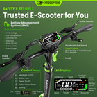 Gyrocopters Plaid 3.0 Electric Scooter for Adults & Teens - Speed 45 kmph Range 45 km - APP - Black-Equipped with a robust 850W brushless motor that achieves speeds up to 45 km/h and conquers steep 30-degree uphill climbs