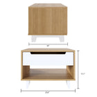 Nexera Barista Nightstand with 1-Drawer And Folding Door - Natural Maple & White-7
