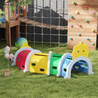 Qaba Lion Design Toddler Play Tunnel - 76.4" x 34.6" x 33.9" - Multi-colour-Configurable into a long line, circular arc, S-shape for varied fun 