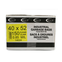 Eco II Garbage Bags - 40" x 52" - 0.85MIL - Clear - 150 Pack-40" x 52"