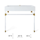 Modway Redeem 40" Acrylic Wall-Mount Bathroom Vanity - Clear/White-Wall-Mount