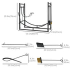 Outsunny 2-Tier Firewood Log Rack with 4 Tools-Ideal for drying wood, off the ground design provides good circulation  