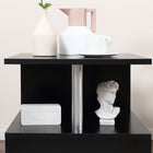 HOMCOM Square Side Table - Black-Colour: Black 