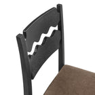 Modway Jax Oak Wood Bar Stool With Wavy Razor Back and Cushion - Black Cocoa-9