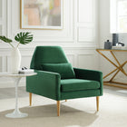 Modway Liliana Performance Velvet Armchair - Emerald-Performance Velvet Upholstery