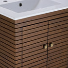 Modway Ledger 24" Bathroom Vanity - Walnut/White-Adjustable Shelf