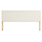Modway Sparta Weave Vegan Leather King Headboard - Natural Beige-Standing Design