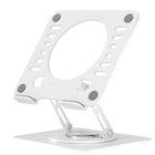 Uncaged Ergonomics RISE Swivel Adjustable Laptop Stand with Riser - White-The base swivels in  a 360 degree rotation