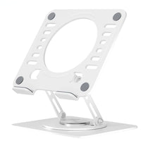 Uncaged Ergonomics RISE Swivel Adjustable Laptop Stand with Riser - White-The base swivels in  a 360 degree rotation