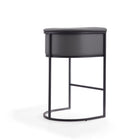 Manhattan Comfort Cosmopolitan 23.7" Mid-Century Modern Faux Leather Upholstered Bar Stool - Grey and Black-Seat Height: 29.5"