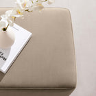 Modway Tilden 17" Square Performance Velvet Upholstered Ottoman - Taupe/Natural-Non-Marking Foot Glides