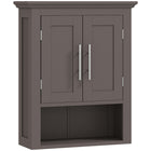 kleankin Bathroom Wall Cabinet with Shelf - Brown-Wall-mounted design is space-saving