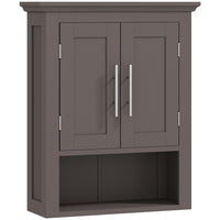 kleankin Bathroom Wall Cabinet with Shelf - Brown-Wall-mounted design is space-saving