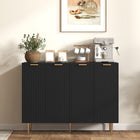HOMCOM 47.2" L Sideboard Buffet Cabinet - Black-Fluted design adds a modern touch to interiors