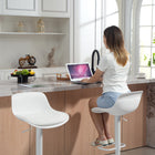 HOMCOM Adjustable Height Swivel Bar Stools - White - 2 Pack-Great for home bar, kitchen island and dining area
