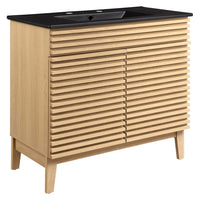 Modway Render 36" Bathroom Vanity - Oak/Black-Mid-Century Modern Vanity