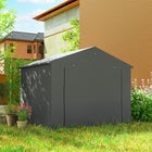 Outsunny 8' x 6' Portable Shed-Large zip-up door enables effortless access for bulky items
