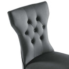 Modway Silhouette Performance Velvet Dining Chairs - Grey - 2 Pack-9