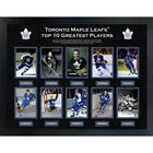 Frameworth Toronto Maple Leafs 10 Greatest Players - Framed Print - 36.5" W x 28.5" H-Officially licensed by the NHL featuring 10 of the greatest players in Toronto Maple Leafs history - spanning 13 Stanley Cup championships and multiple eras of franchise greatness